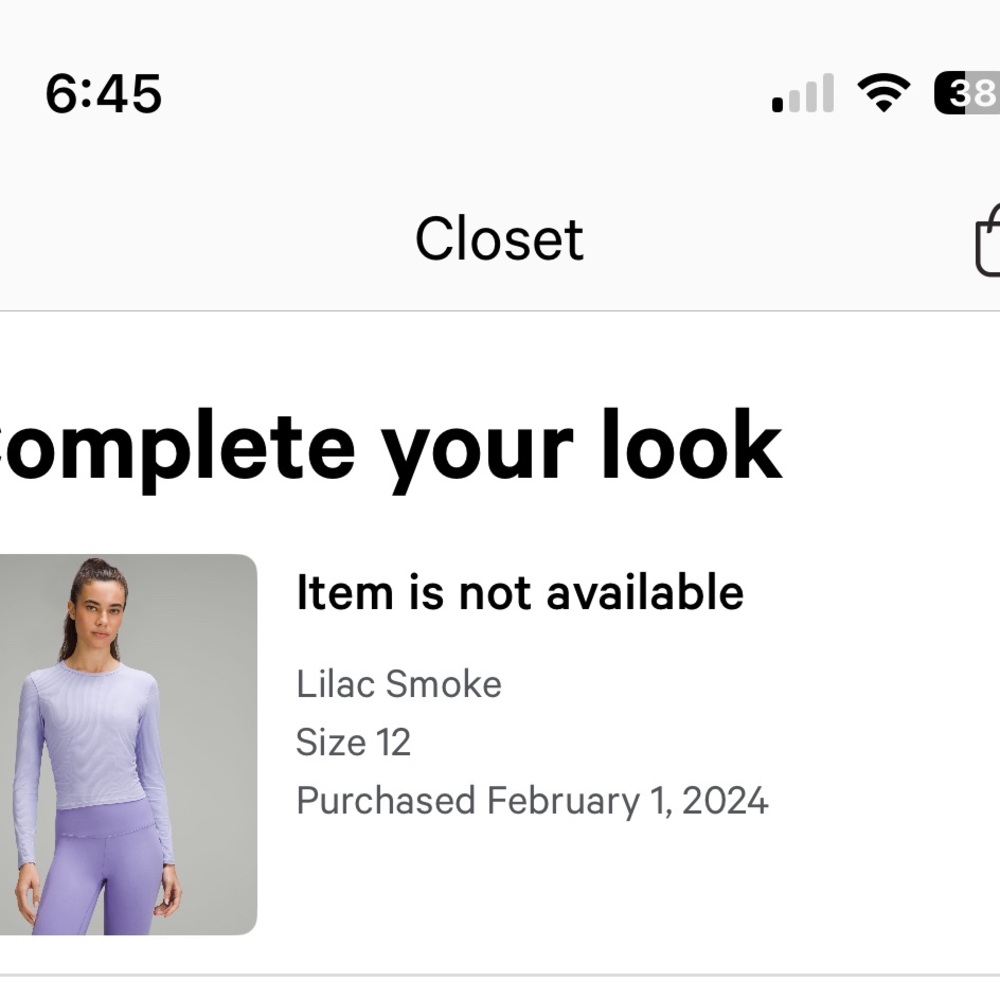 Lululemon Long sleeve crop top